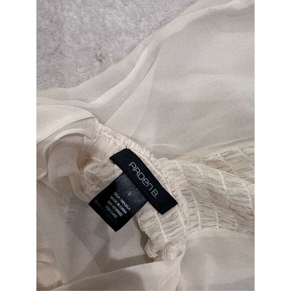 Arden B cream sheer women’s top blouse size S - Picture 5 of 5
